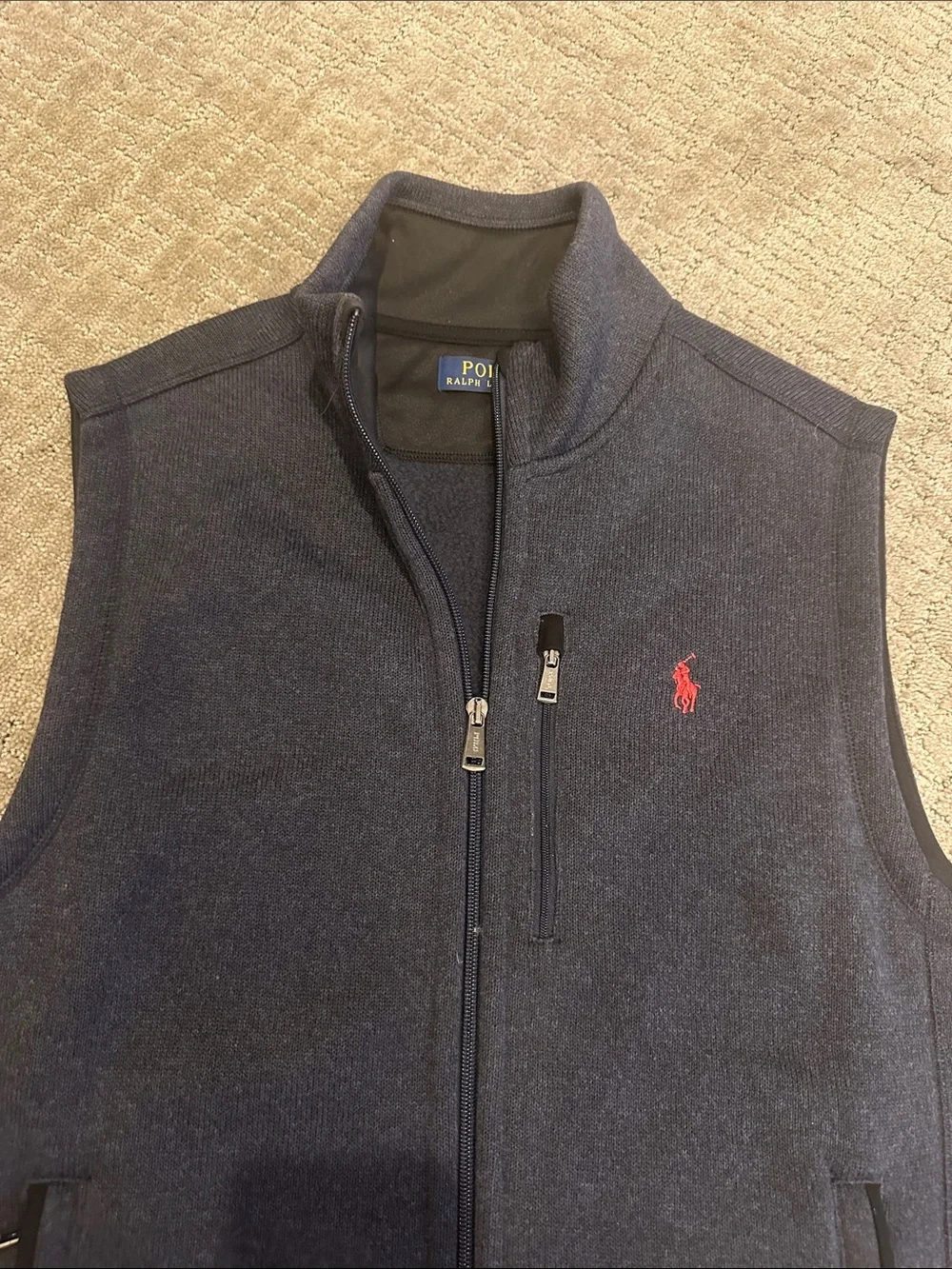 Polo by Ralph Lauren Navy Vest with Red Pony Logo Mens M